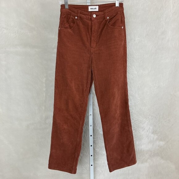 Rolla's Brown Original High Rise Straight Corduroy Pants AU 9 US 27 - Picture 1 of 5